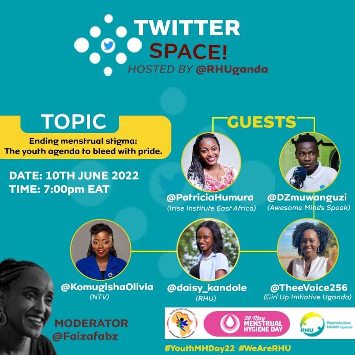 Join us today at 7:00pm for this informative discussion on ending Menstrual Stigma. #YouthMHDay22 #WeAreRHU