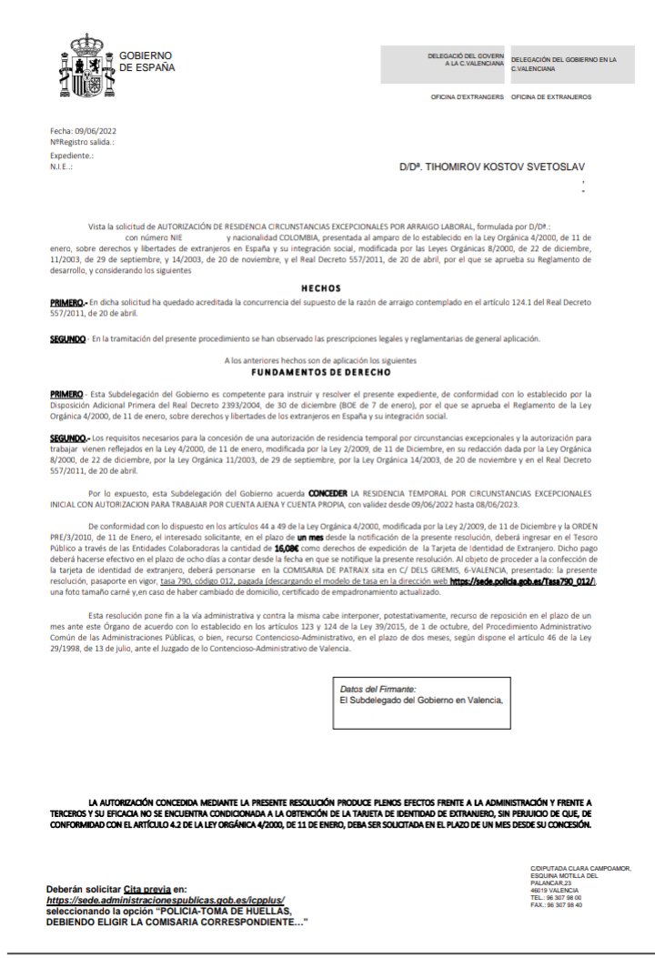Arraigo laboral concedido en Valencia con fecha de solicitud 23/01/2022.
#resolucionfavorable #abogadoextranjería #arraigolaboral #permisoderesidencia #resolución #comunidadvalenciana #valencia #españa🇪🇸 #extranjeria #inmigración #stkabogados