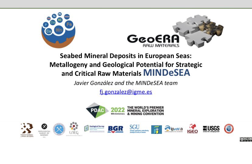 #MINDeSEA is excited to attend
<a href="/the_PDAC/">The Official PDAC</a> 
Meet us at the <a href="/EuroGeoSurveys/">EuroGeoSurveys</a>
stand within the <a href="/EU/">EU</a> Commission
Booth #337. First pan-European metallogenic, potential and predictive maps of #Seabed #Minerals to support EU to better develop a
sustainable &amp; responsible marine management