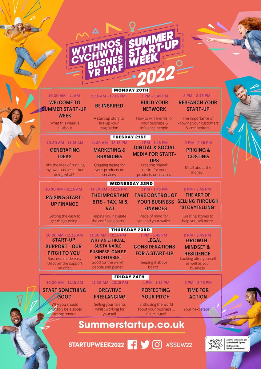 startupweek2022's tweet photo. With a mix of interactive workshops, panel discussions &amp; live Q&amp;As, covering everything from research &amp; marketing to cashflow &amp; funding, we’ll give you the key elements needed for a successful business, freelance career or social enterprise 🕺💃

FREE🎟️👉 https://t.co/tHbDNVZrU5 https://t.co/lIokgngqYG