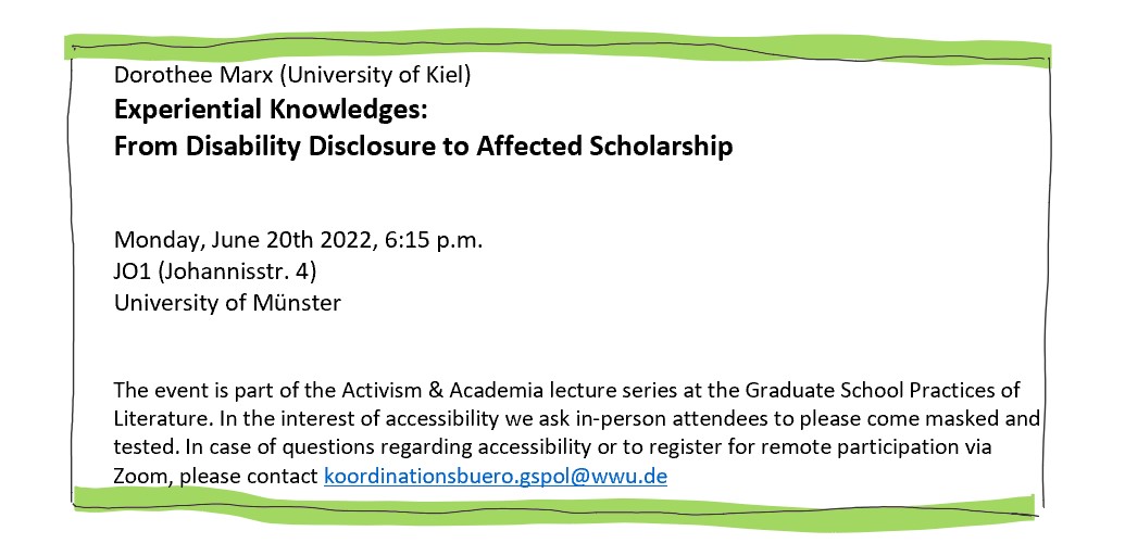 anjagroene's tweet photo. Wonderful current events panel at #DGFA22. Anyone interested for more on activism&amp;academia by panelist @Dori_Kiel: come and join her talk on June 20, 6.15pm, in JO1 @WWU_Muenster! 
(or register for remote participation via koordinationsbuero.gspol@wwu.de) https://t.co/3By5poE2xe