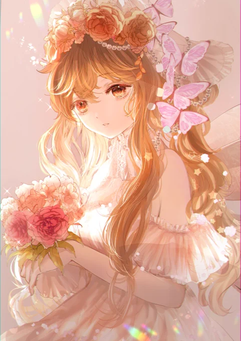 #ド直球に言いますがフォローしてください 

花の妖精少女の再掲です。
妖精や魔女など、メルヘンファンタジー世界の
女の子を描いています😊

#イラスト  #みんなで楽しむTwitter展覧会 