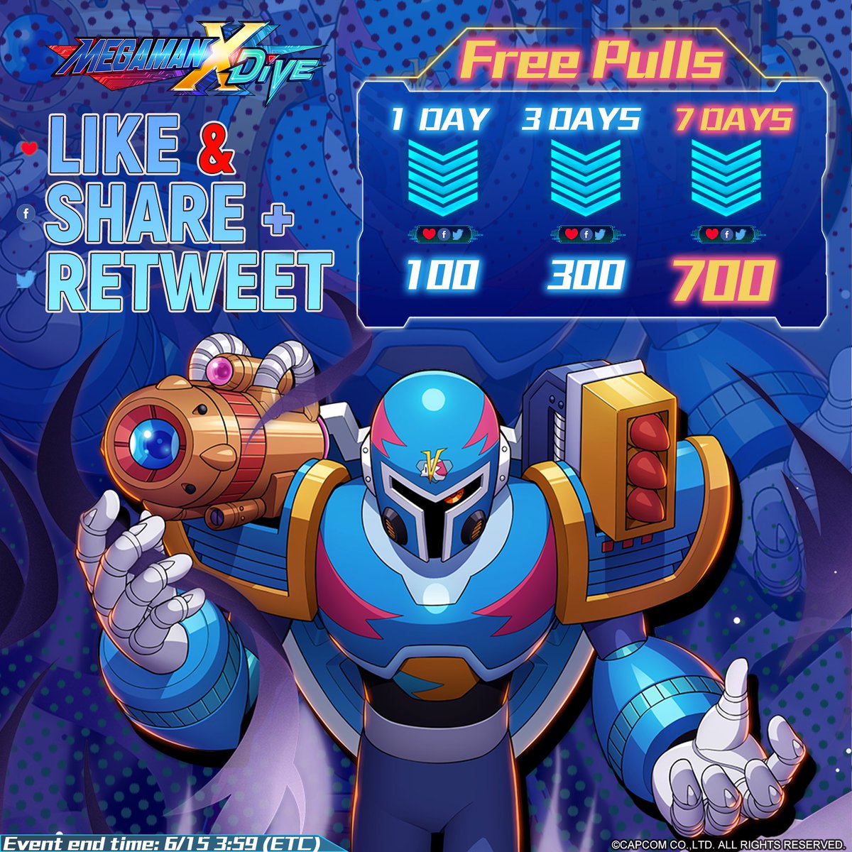 MEGAMANXDiVEMO1's tweet photo. Vile MK II will DiVE in next week!
Want to increase your Luck with 7 days of Free daily 10-pulls?
⚠️Like&amp;Share/Retweet this post. 
We will add the likes and shares/retweets on both platforms.
Download now to be the first to Ride Goliath:
https://t.co/BEPrGLwNbq https://t.co/u1bFIM3NNd