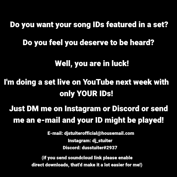 GuusHeber's tweet photo. Send me your unreleased IDs for a chance to get your track heard! https://t.co/HDs3dCLUIx
