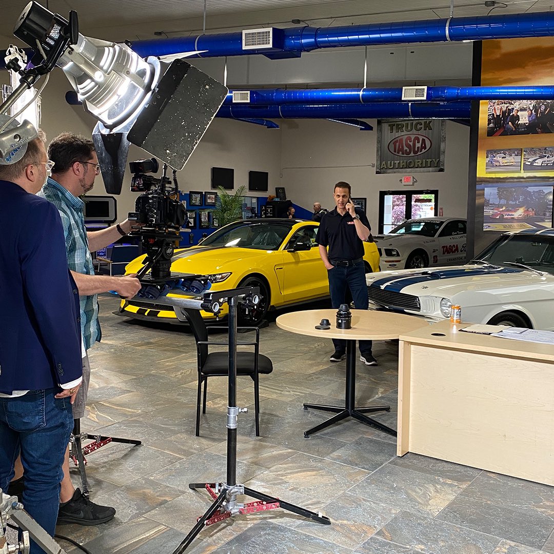 ACVAuctions's tweet photo. Here's some behind the scenes shots of our recent video shoot at Tasca Ford, one of our Top 150 dealerships. Is anyone else 😍over that Shelby Mustang GT350?! #ACVAuctions https://t.co/okBeermvYw