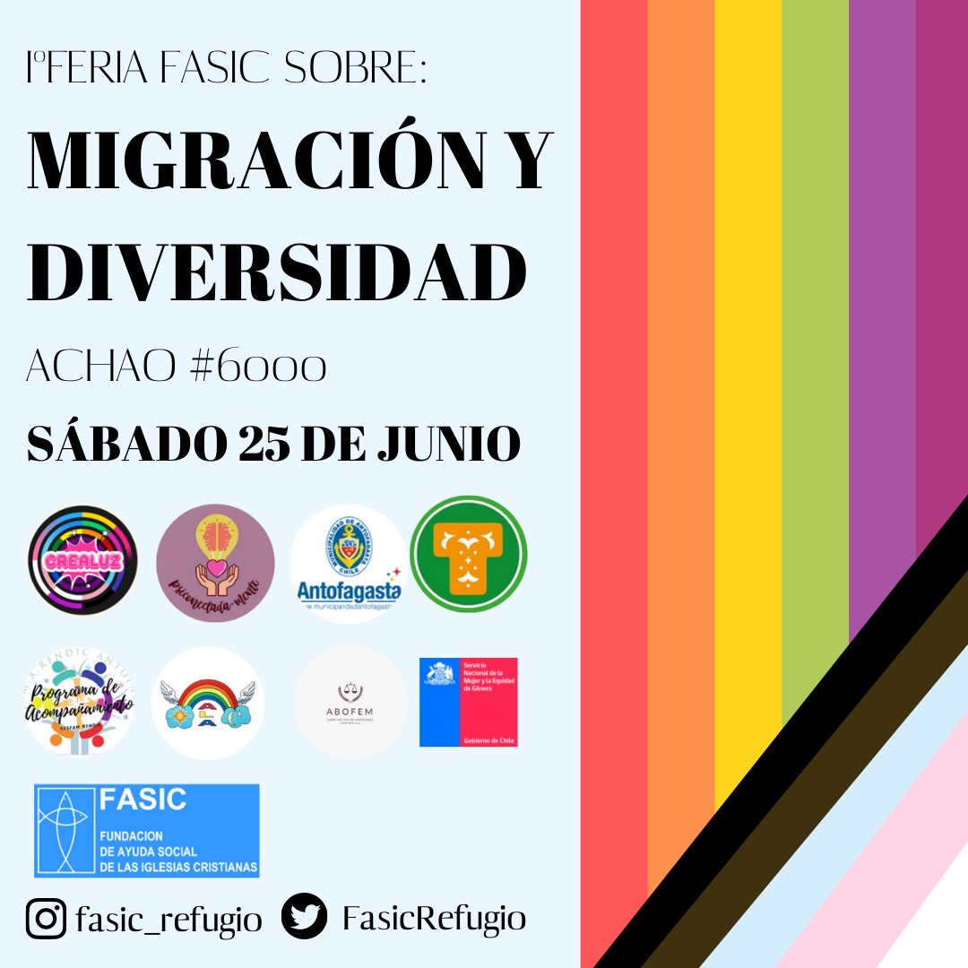 psico_nectemos's tweet photo. Tenemos el agrado de invitarles a la 1ª Feria #Fasic sobre Migración y Diversidad a realizarse en #Antofagasta! ahí estaremos diciendo presente con nuestro puestito y varias sorpresas que estamos preparando para ustedes! 

No se la pierdan❤️

@FasicRefugio @muniantof @abofemchile https://t.co/eifMHEa7vH