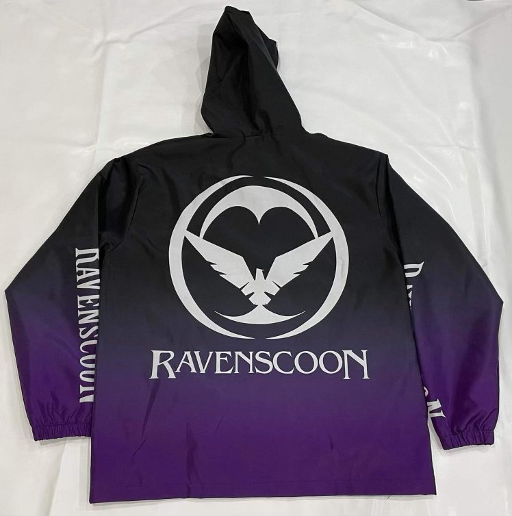 RAVENSCOON's tweet photo. ravenscoon limited time release v1 x v2 logo purple gradient windbreakers AVAILABLE NOW 👾✨ https://t.co/t6J3XszkoV