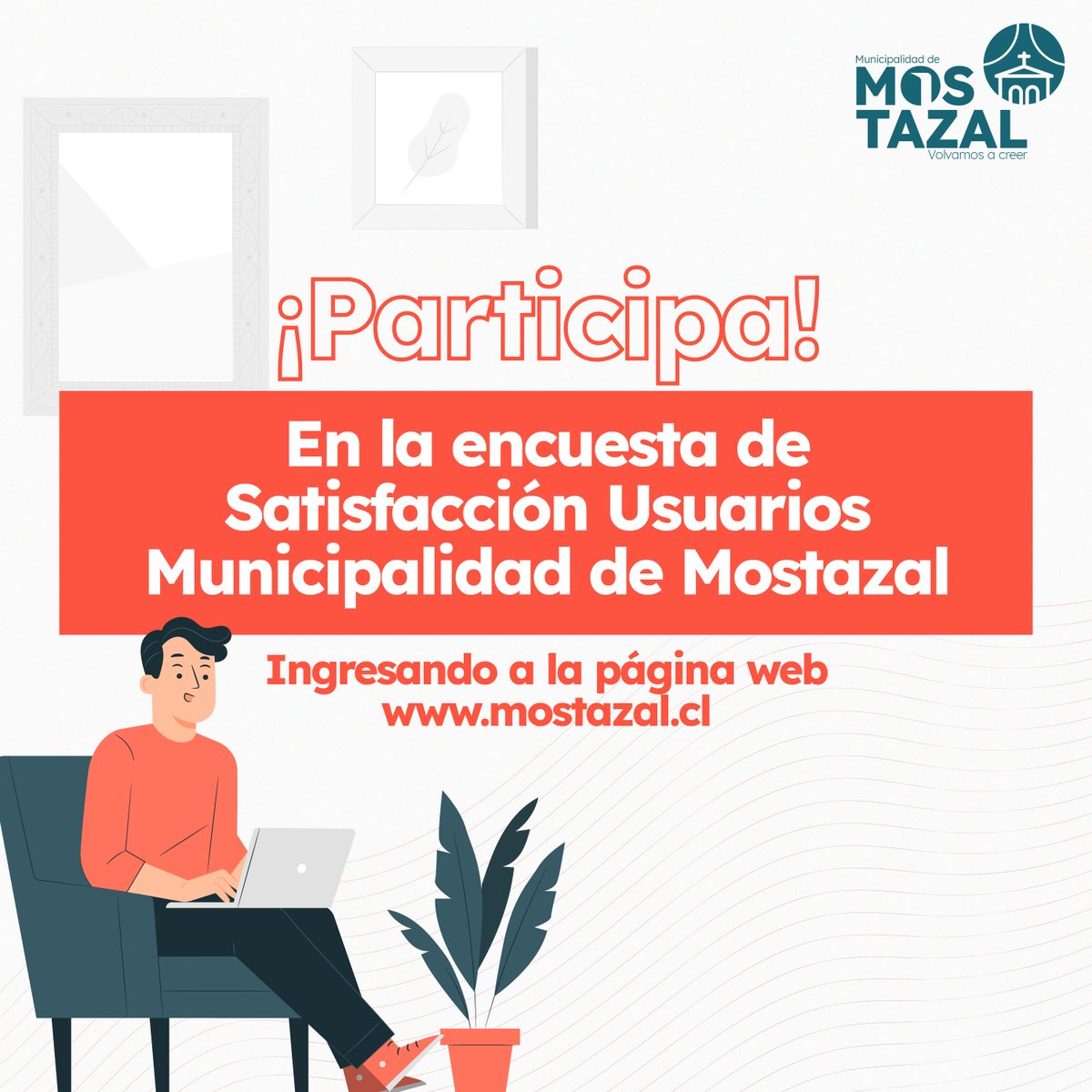 Estimados vecinos y vecinas de #Mostazal: Les invitamos a participar de una encuesta sobre los servicios que ofrece nuestra Municipalidad 🙂 
Su opinión nos permitirá mejorar en beneficio de todas y todos ❤️
Para acceder haga click en el siguiente enlace: arcg.is/14a4SO0
