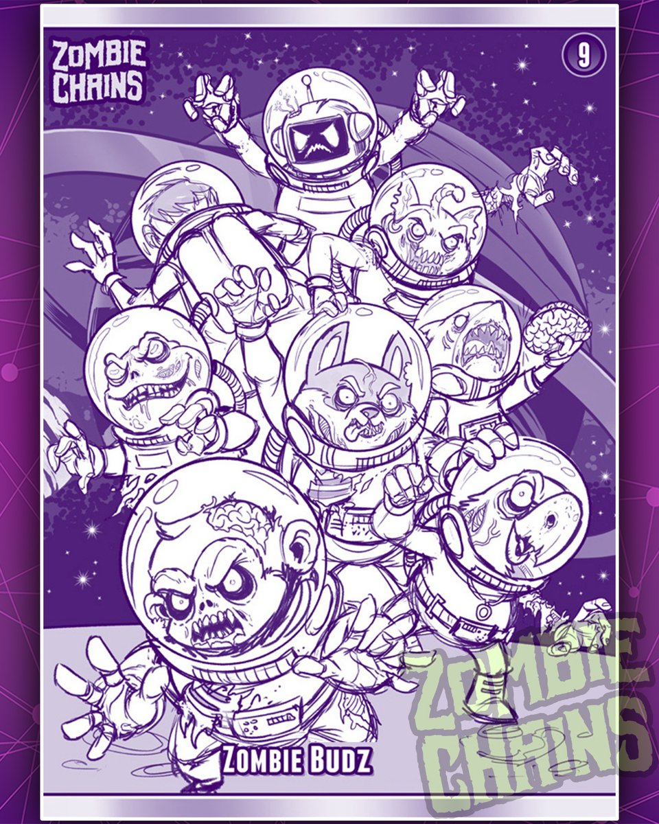 ZombieChains's tweet photo. Final pencil version reveal of Set 3 Zombie Chains #NFT Trading Cards!

Zombie Budz inspired by @spacebudzNFT

Remember you need a Zombie and Hunter NFT in the same wallet to claim your set when they drop.

ALTHOUGH there will be 1 lucky winner of a Set 3 twitter giveaway! https://t.co/UOyPSETwsv
