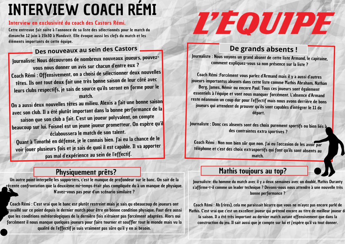 LesCastors_'s tweet photo. 🔴LA LISTE &amp; L'INTERVIEW DU COACH🔴 https://t.co/HTJuP3J3df