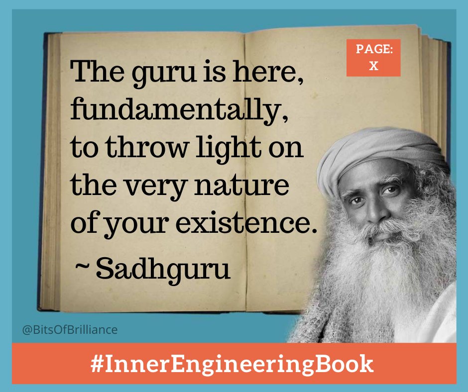 'The guru is here, fundamentally, to throw light on the very nature of your existence.'  #Sadhguru

#NatureOfExistence #SadhguruBookClub #InnerEngineeringBook