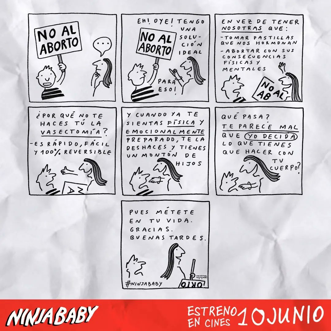 Este finde se ha estrenado #NINJABABY, peli harto recomendable basada en el cómic 'El arte de caer'(Pez Dorado). He puesto mi grano de arena en la promoción con algunas ideas, como estas colaboraciones de varias ilustradoras: @AnaOncina, Elisa Riera, @Gazpacho_Agri y <a href="/mespagueti/">Monstruo Espagueti</a>