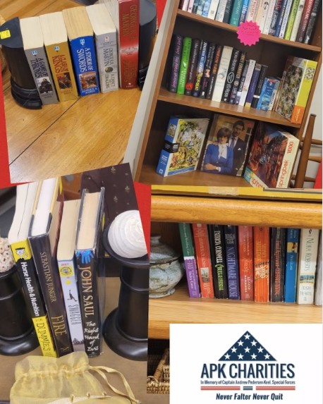APKCharities's tweet photo. Need books? Come check out our selection at the Desert Eagles Nest Thrift Store! ALL proceeds veterans in need through the APK Charities Direct Assistance Program. 
Visit us today, 2-6pm:
170 Fort Path Rd.,Unit 14, Madison, CT
#supportveterans #directassistance #APKCharities https://t.co/bgrCusImUM