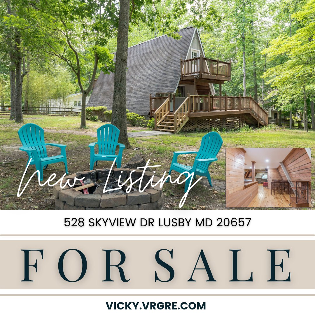 ✨JUST LISTED✨
Beautiful 3 Bed/2 Bath A-Frame
528 Skyview Dr Lusby MD
✅3 bed/2 bath
✅1092 sqft
✅&amp; More!
More:bit.ly/3QaV5dU
Vicky Horsmon - Associate Broker
VR Group
eXp Realty
📲 301.536.4420
☎️ 443.968.2671
💻 Vicky@vrgre.com
⌨️ vicky.vrgre.com
#VRG