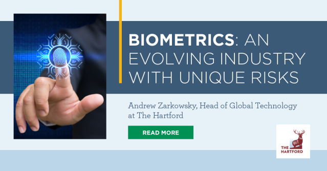 FinServFem's tweet photo. #Biometrics are widespread and expanding — in business, government and everyday life. While there are obvious advantages, relying on them does bring risks. Learn more: https://t.co/o2103SoNbU #cybersecurity #insurance #iwork4thehartford https://t.co/1zi4PE50As https://t.co/Z2h5ZhEZF0