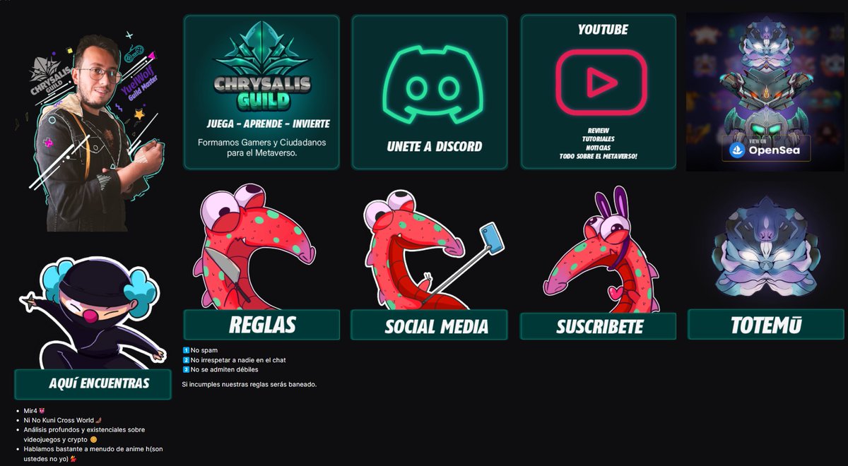 Este nuevo about de Twitch quedó hermoso muchas gracias <a href="/inari_artist/">Inari</a> seguimos mejorando en <a href="/ChrysalisGuild/">Chrysalis Quest</a>