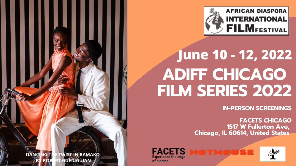 FranceinChicago's tweet photo. The 2022 African Diaspora Intl. Film Festival #ADIFF #Chicago is kicking off today at @facetschicago! Watch 10 films from 10 countries, including features in 🇫🇷, celebrating the human experience of people of color from all over the world.
June 10-12 ➡️https://t.co/B5UsnKjXst https://t.co/MmfMjp3cQE
