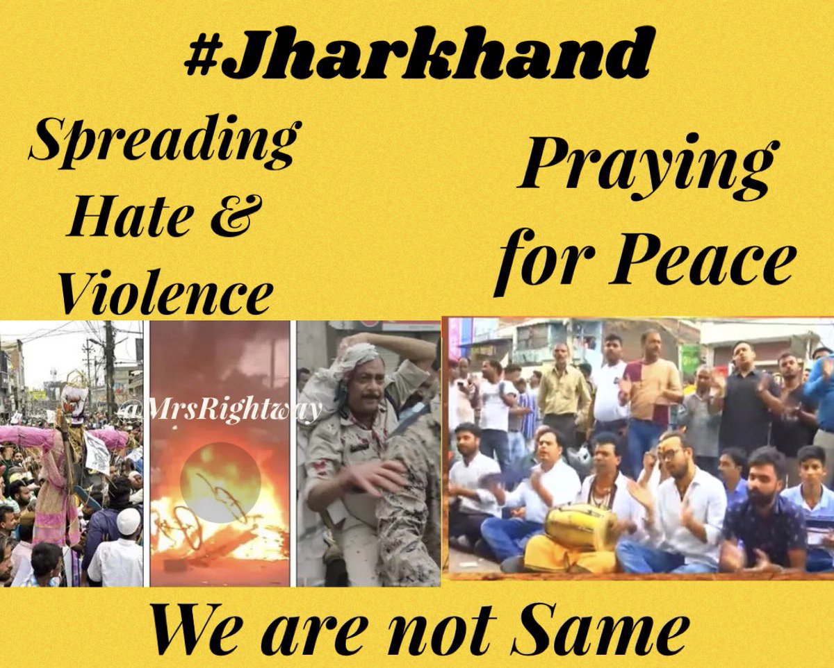 MrsRightway's tweet photo. Their Hate will Kill our Peace ☮️ 

Hate and Peace cannot coexist.

#Jharkhand 

Time for #HinduRashtra  because #HindusUnderAttackInIndia https://t.co/CQHpbH8DQs