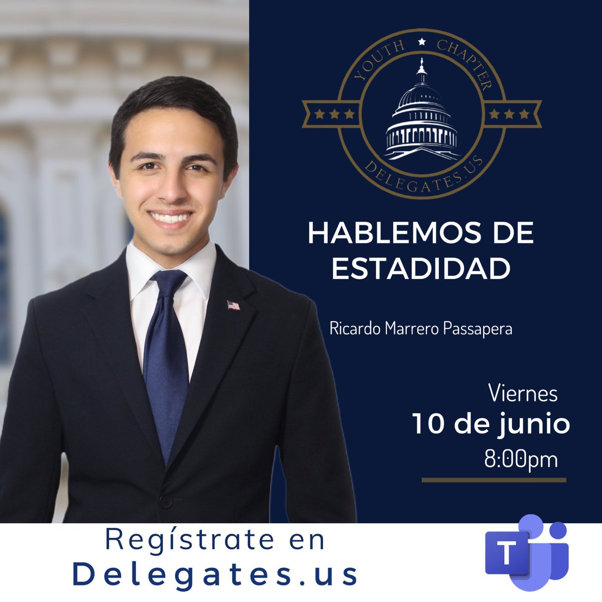 maver23's tweet photo. Hoy viernes- 8PM @rmpassapera tendrá un foro de discusión virtual sobre el proyecto de consenso #PRStatusAct. Para más información enviar un email a delegates.us@gmail.com #DelegatesInAction #SeguimosTrabajando https://t.co/xBXyhTCgGJ