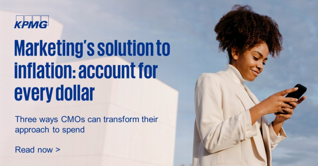 MBTimony's tweet photo. Groceries cost how much? Inflation is the newest challenge facing CMOs. Now is the time for marketing leaders to innovate and transform their approach to spend. Read the latest article from @KPMG_US to learn more. #Marketing #Finance https://t.co/G88xMenGlx https://t.co/vcD3I8dkHc