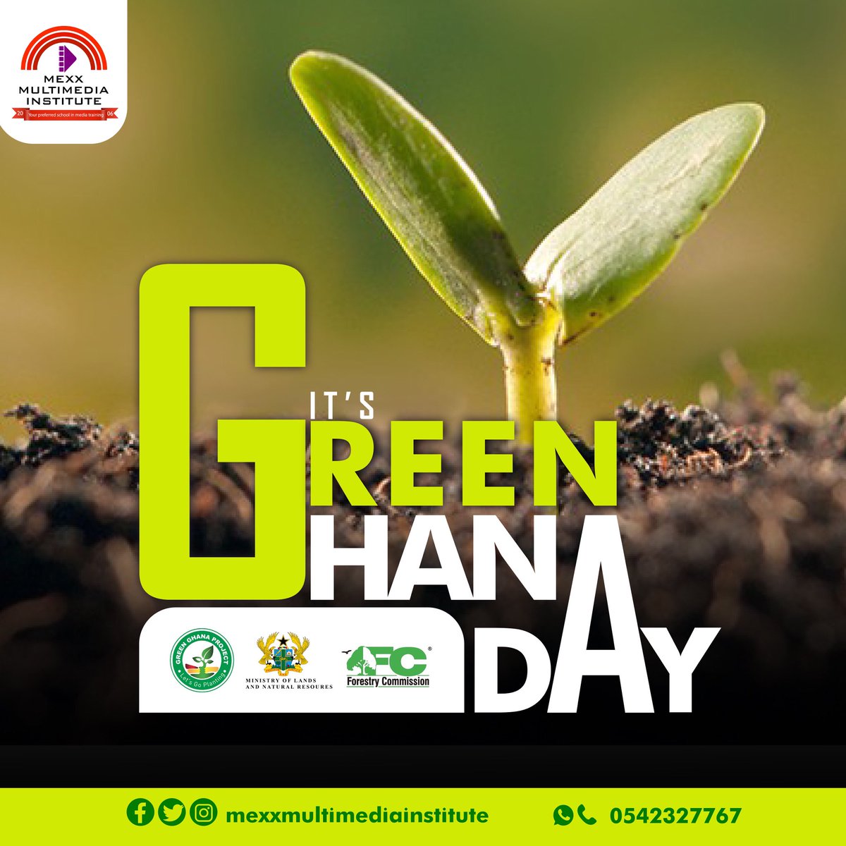 mexxMinstitute's tweet photo. It’s GREEN GHANA DAY🌱
.
Let’s inculcate in youth the value of planting and nurturing trees and their associated benefits.
.
#LetsGoPlanting
#GreenGhanaDay
#GreenGhanaProject
#skillstraining #tvpresentation #becomeamexx📸📹📻📺 https://t.co/VUtOPyWSC8