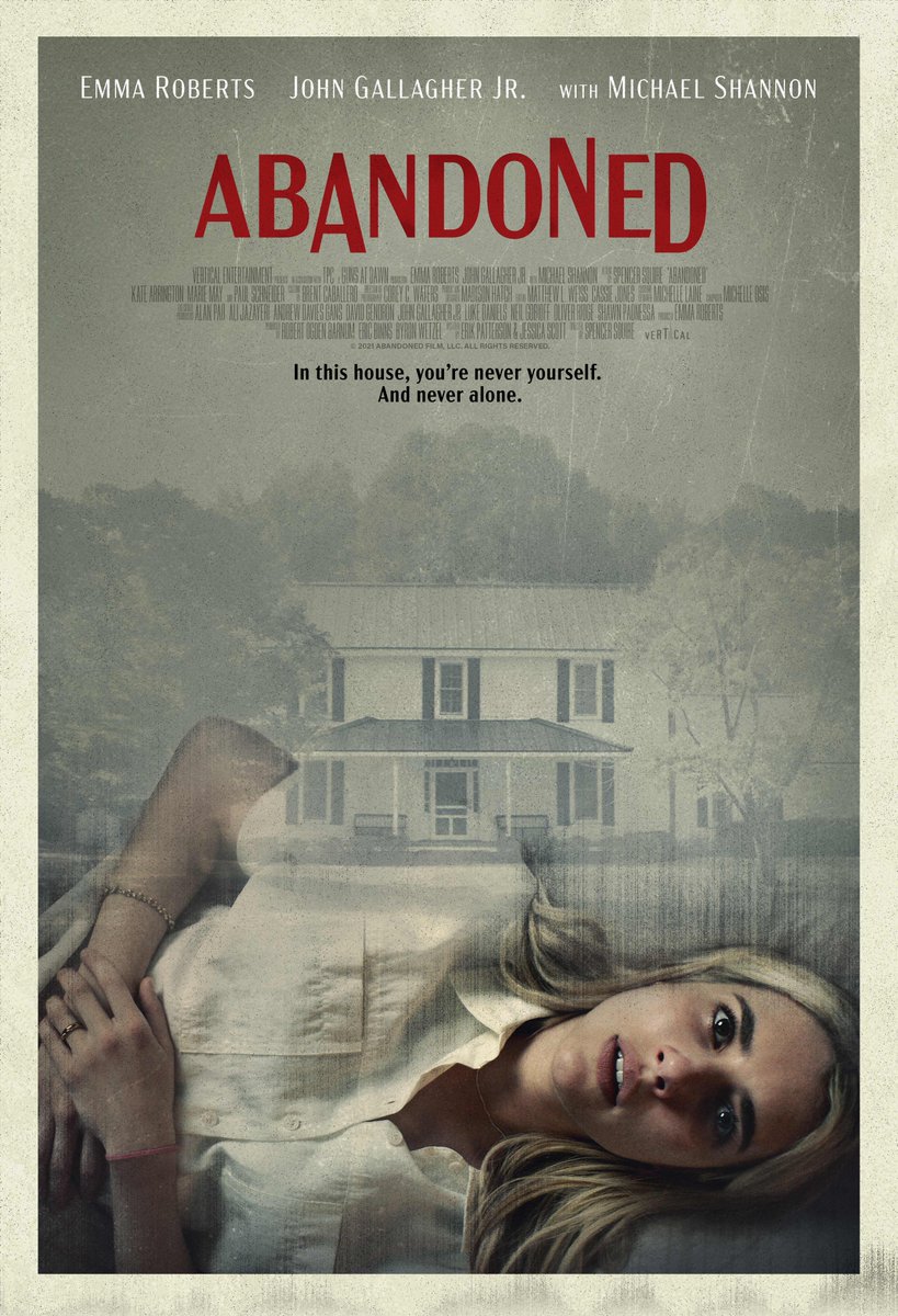 Welcome home. Think you’re alone? Think again. Don’t miss #AbandonedMovie starring @RobertsEmma, @JohnGallagherJr, and #MichaelShannon. In theaters June 17th.