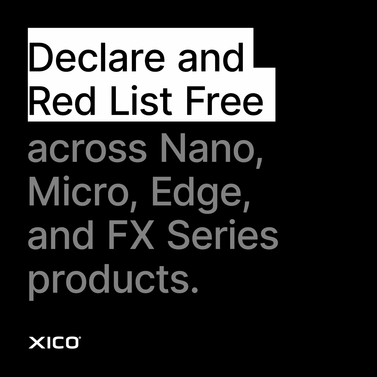XicoLighting's tweet photo. XICO has achieved Declare and Red List Free labels for all of our products! https://t.co/5OcC6vY9EI