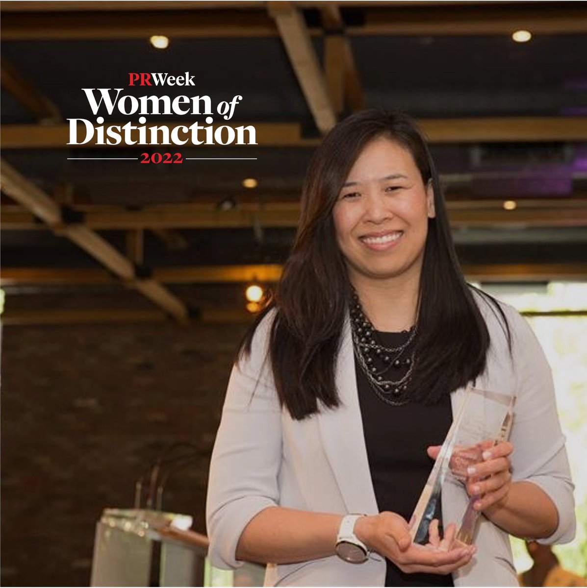 Couldn't be prouder of Theresa Chu, honored as a Woman to Watch at the <a href="/PRWeekUS/">PRWeekUS</a> Women of Distinction gala. Her work continues to support client strategies, building supportive work cultures for employees + preparing individuals for future development. bit.ly/3xjq0Mj