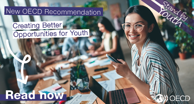 🗝️ Young people are key to the future. 

Today the #OECD set out how to strengthen policies for young people with a 🆕 Recommendation on Creating Better Opportunities for #Youth. 

Firms must contribute too and #StandbyYouth 

🟣 Find out more 👉 oe.cd/4uZ