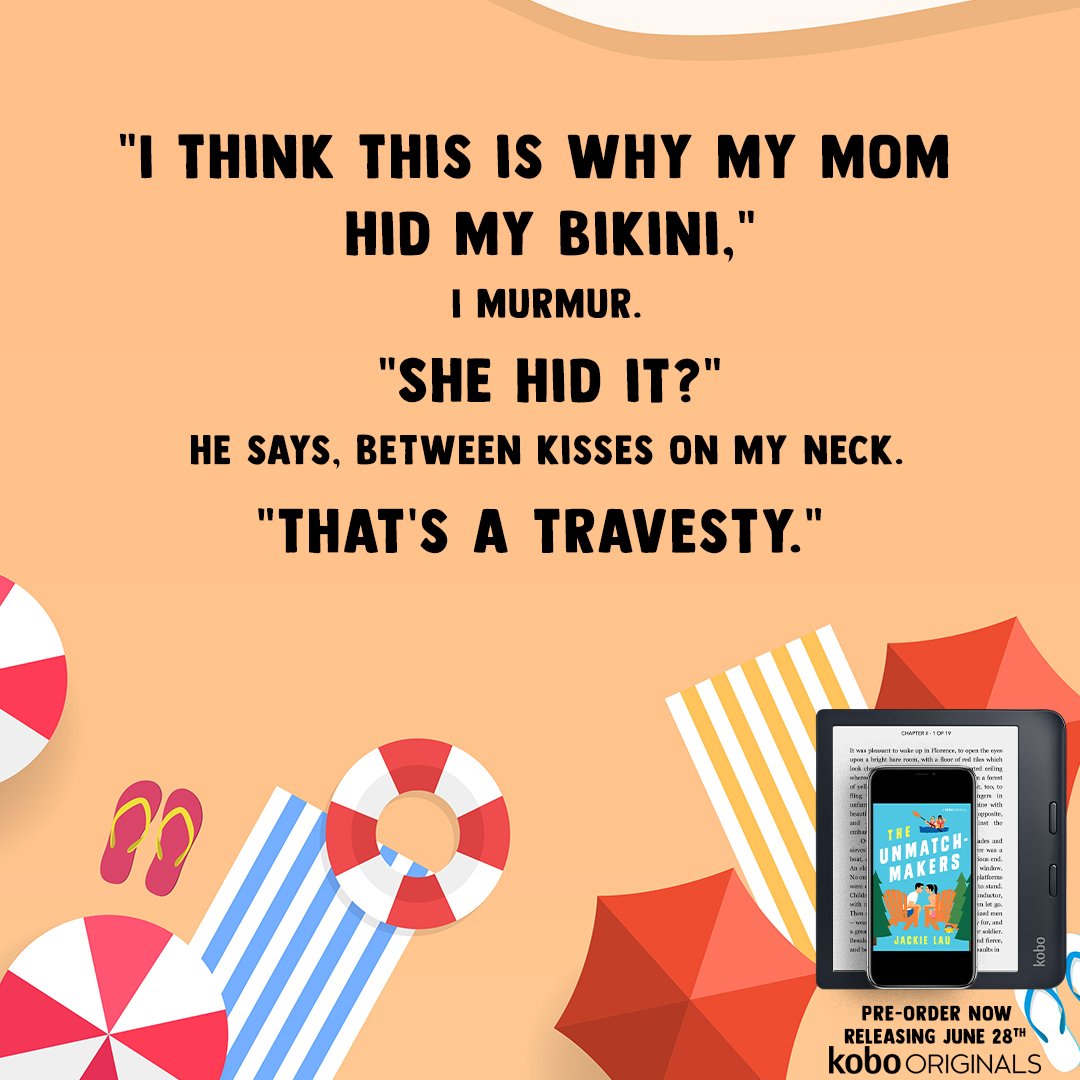 Nathathida9's tweet image. The Unmatchmakers by @JackieLauBooks is releasing June 28, 2022!

Pre-order your copy today!
Ebook: bit.ly/3M6GJsA

Audiobook: bit.ly/3zbAjEQ

Goodreads: Coming Soon!

#asianromcom #theunmatchmakers #jackielaubooks #summervacation @kobobooks @valentine_pr_