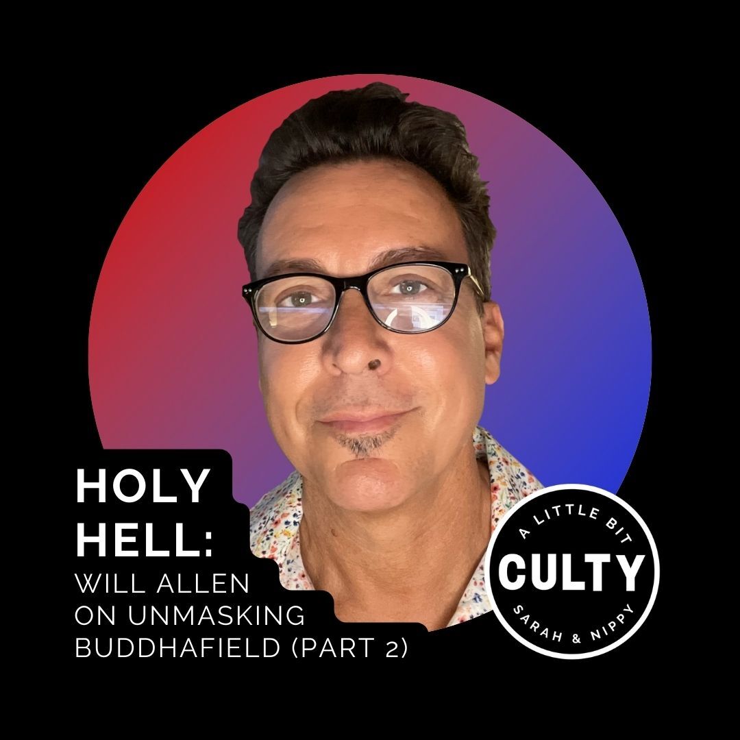 sarahjedmondson's tweet photo. We could have kept chatting with #HolyHell filmmaker #WillAllen for days. Did you catch this week’s second @alittlebitculty episode drop yet? Thoughts?

https://t.co/mFmthAQzJN

#buddhafield #holyhell #igotout #culteducation #cultawareness #culty #podcastseries #pod #cultshow https://t.co/xgE2Pc5DZL