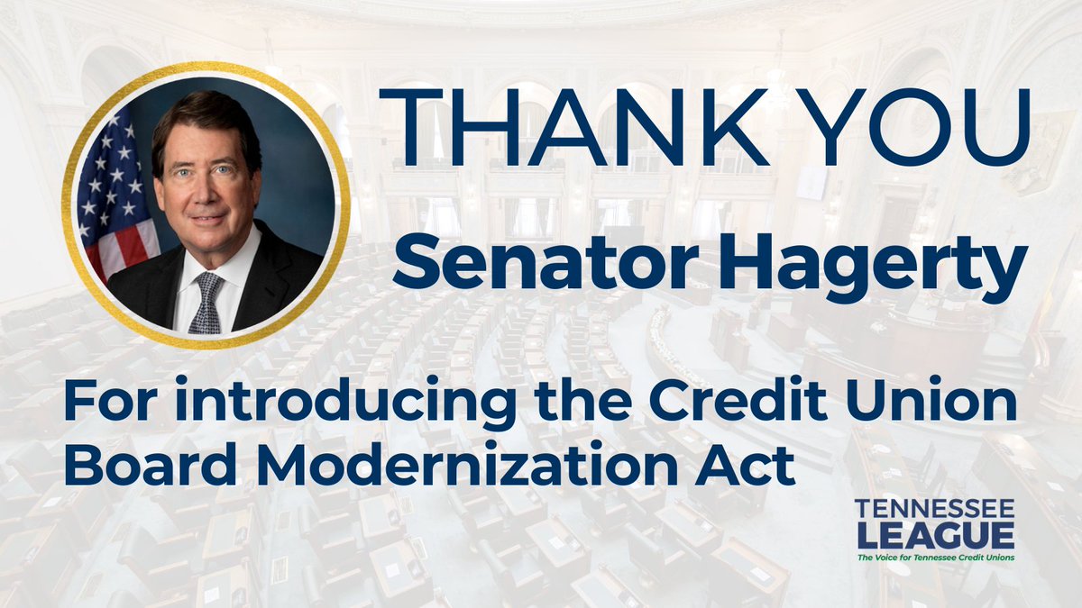 TNCULeague's tweet image. The Tennessee League is grateful to @SenatorHagerty for his leadership on the Credit Union Board Modernization Act. #CreditUnions #TNCreditUnions #TNLeague

hubs.la/Q01dkR700