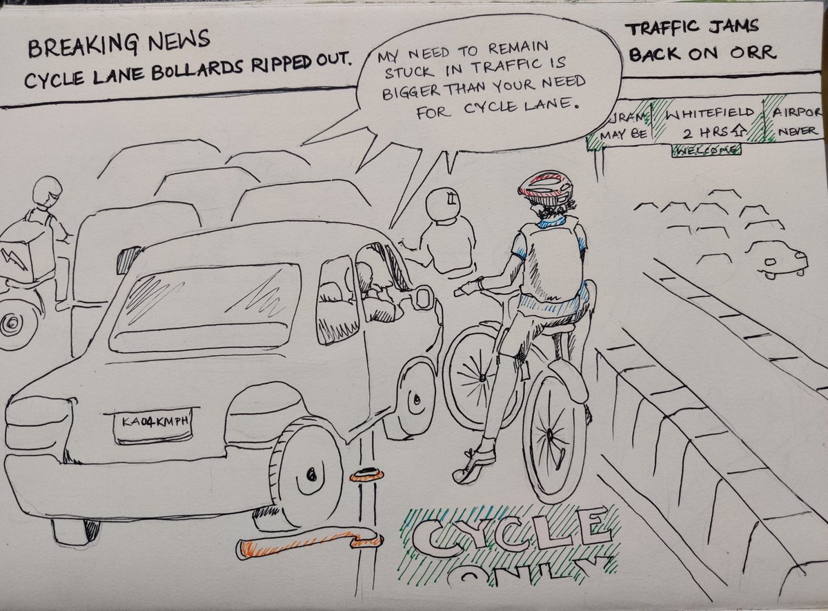 brakefail22's tweet photo. The need to provide space to half a car is bigger than the need to provide safety to cyclists. https://t.co/ZmVrduNMQc
