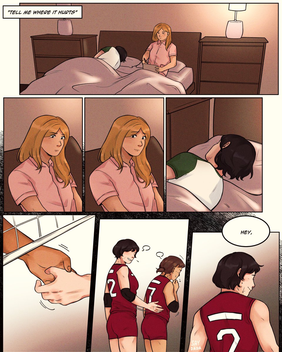 "tell me where it hurts" (1/7)

#kanoyachi comic 
#haikyuu #hq 