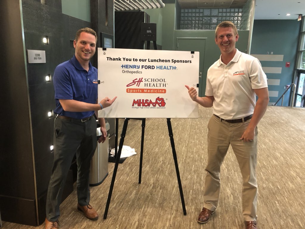 KirkSundstrom's tweet photo. Excited to be up in East Lansing for the Michigan Athletic Trainer’s Society conference. Stop by the #SchoolHealth booth and say hi to Joe and I! @esportshealth #MATS https://t.co/WgWosFim6c