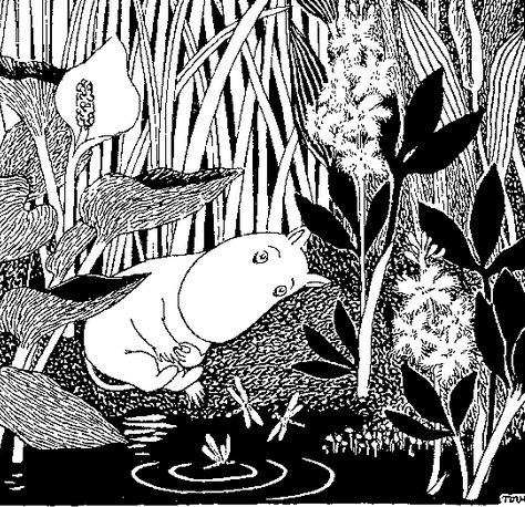 An illustration from 'Moominsummer Madness', 4th in the series of Tove Jansson's Moomins books, published in 1954 #WomensArt