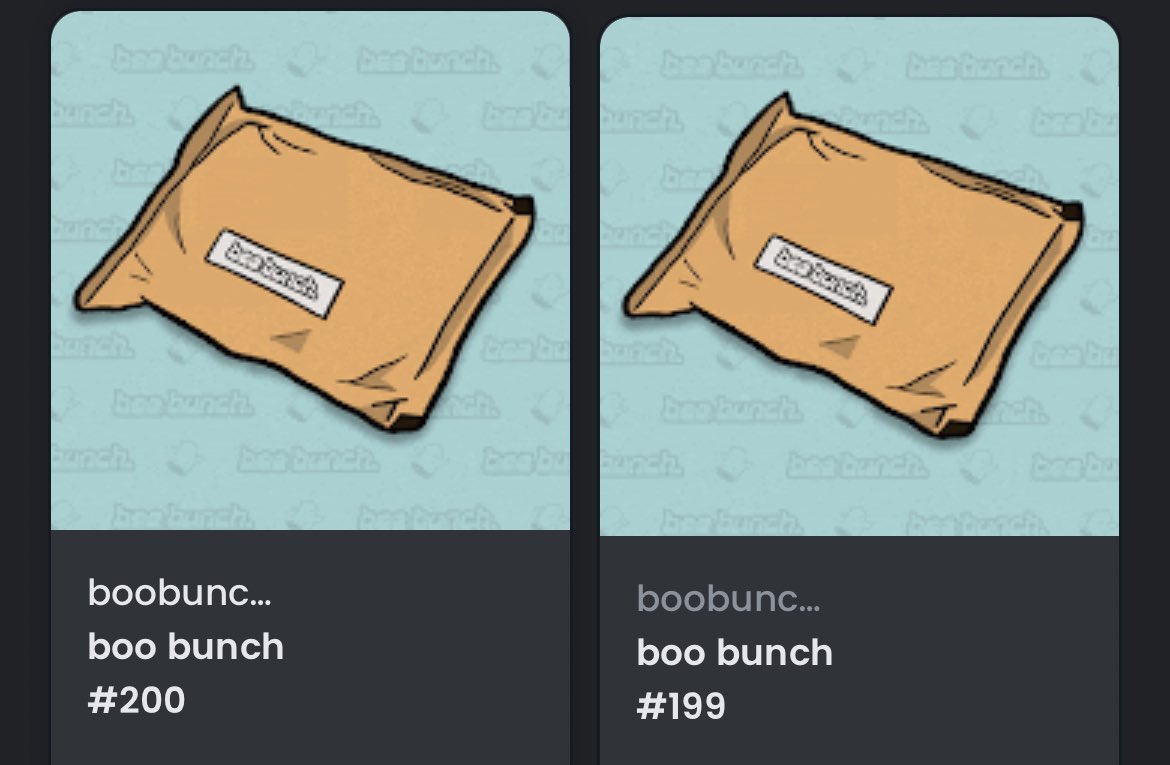 Azuth1304's tweet photo. Just received the #PackageFromBooIsland @boobunchNFT wonder what are inside.. 1/1? https://t.co/H9oKhgfep1