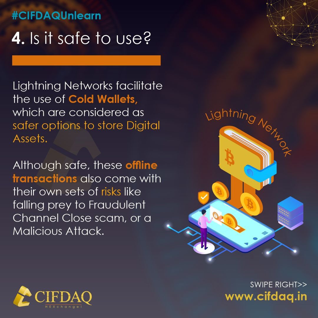 cifdaq's tweet image. You know #Crypto Transactions are fast, but do you know What is Faster than Fast❓With #CIFDAQUnlearn📝, learn about #LightningNetworks ⚡️, the #SecondLayer to the #Bitcoin Network which makes your transactions faster.⚡️✨ 

#cryptocurrencies #BTC