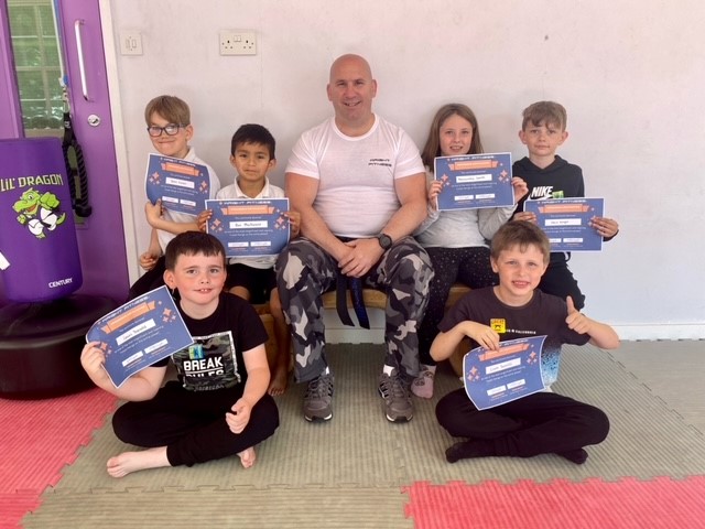 Buckie_ASC's tweet photo. Thanks to Sensei Graeme and Sensei Helen for another fantastic 4 week block of Kickboxing they delivered for Active Schools. 
A brilliant opportunity for pupils to come along and try out a new sport! 
🥋🥊🥋🥊 https://t.co/UmPjlcgHlT
