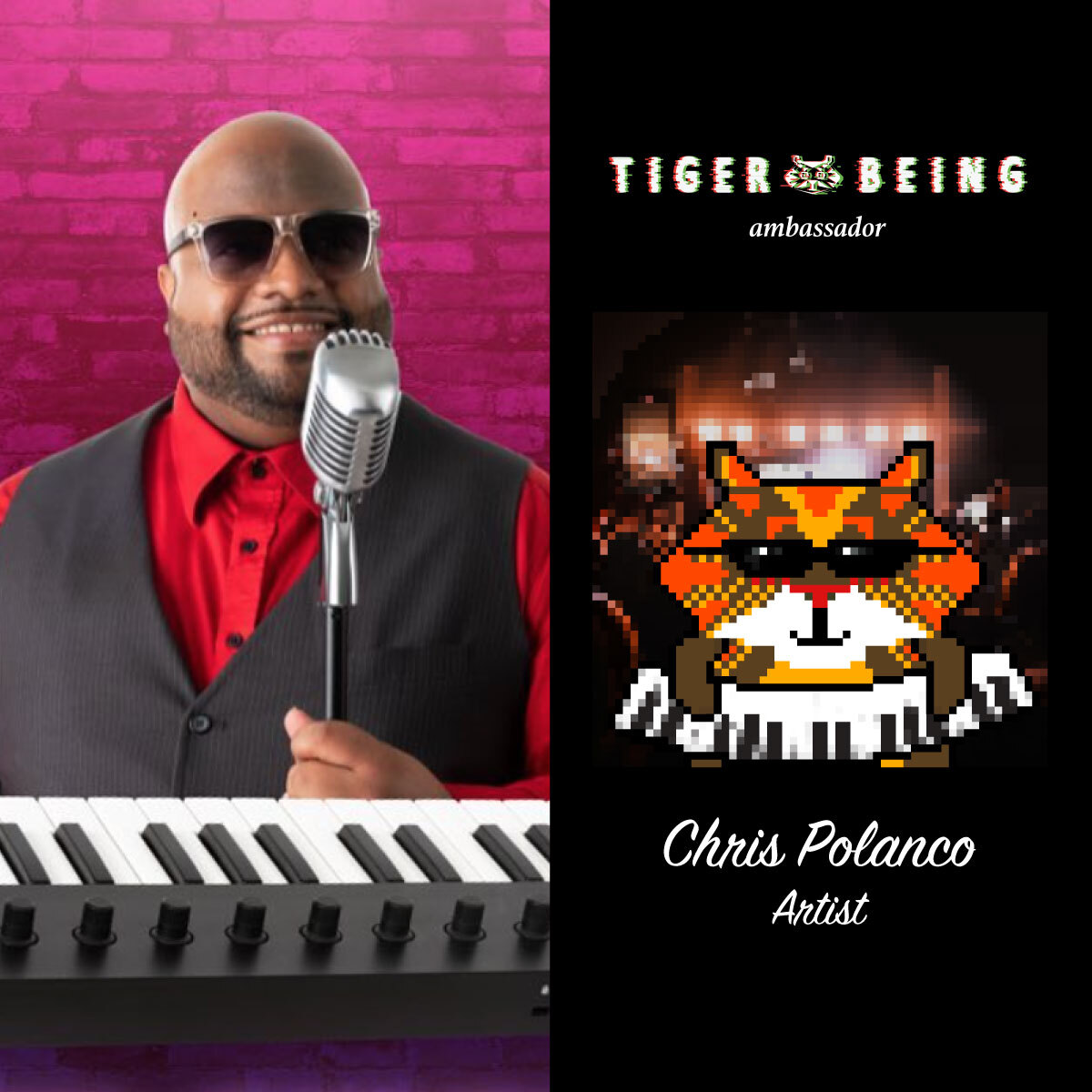 tigerbeing_io's tweet photo. Thrilled to announce Chris Polanco (陳杰) to be our latest ambassador!
You probably have seen people sing along with his recent IG reel series #JamWithPolanco '我哋一齊唱好唔好呀?' !
Read more: https://t.co/hiNROlgIPG
#travelnft #solananft #nftcommunity #nftprivateclub https://t.co/VjO8WGYN9D