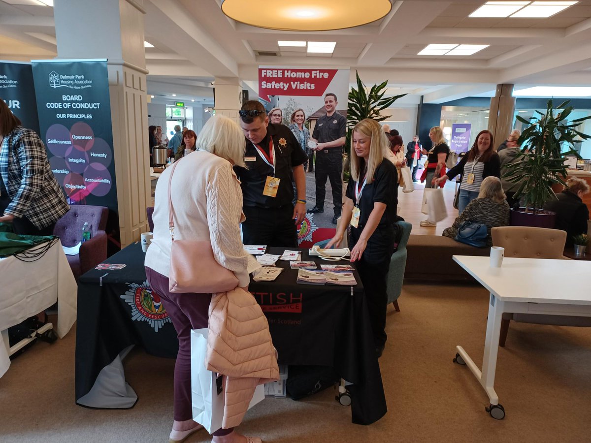 abewdhq's tweet photo. Barry, Gillian, Anne from the EWDAB CAT providing valuable Fire Safety advice & advice on Smoke Alarms and Legislation in Scotland to tenants and landlords at day 1 of the TPAS National Annual Conference in Clydebank's Golden Jubilee Hotel #TPASScot22 https://t.co/OZwVnDM7Rm