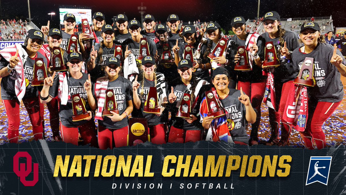 🏆🏆 BOOMER SOONER GOES BACK ✌️ BACK ‼️ @OU_Softball repeats as the @NCAASoftball national champion, earning the Sooners their sixth national title in program history! #WCWS