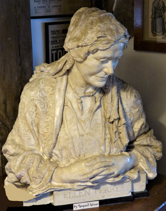 CrookEleanor's tweet image. Just found this absolutely beautiful #sculpture of Ellen Terry the actress - based on her #deathmask and posthumously cast hands - by Margaret Winser (1868 - 1944) at the National Trust property Smallhythe Place