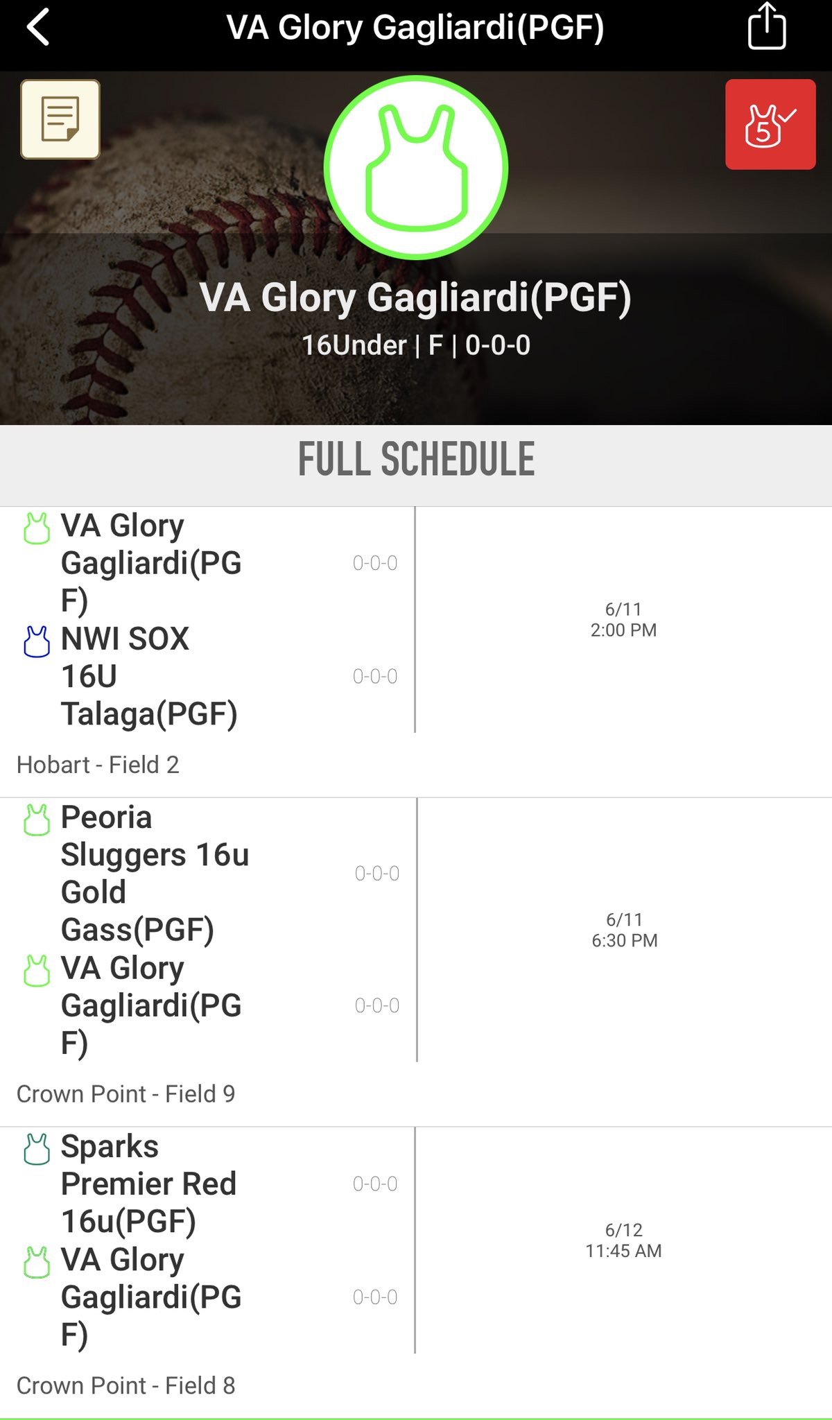 VA Glory Gagliardi on Twitter "Updated Schedule Come check out 16U VA