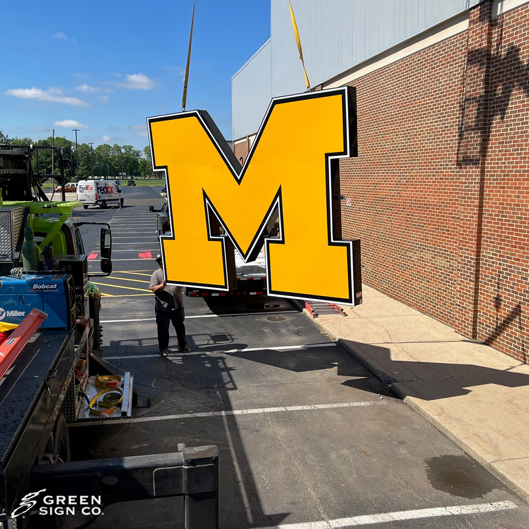 GreenSignCo's tweet photo. Morristown High School - Internally Illuminated Channel Logo Install - GSC 750 Series - Morristown, Indiana 

Thank you @MorristownHigh for choosing Green Sign Co. to help design, fabricate, and install your sign!! Congratulations!! It looks amazing!!

#customsigns #schoolsigns https://t.co/bBLhlDAvzO