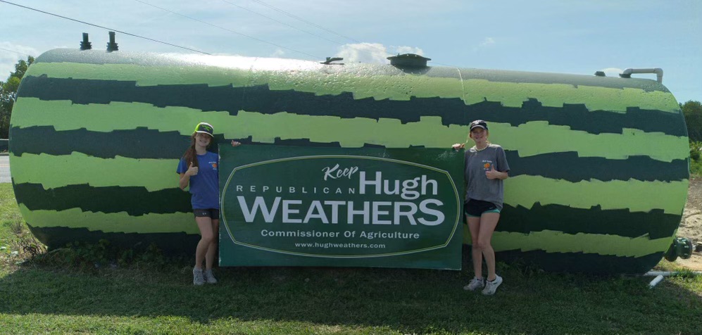Now that's a big watermelon! We appreciate all of our hardworking campaigners who are reminding you to vote for Hugh Weathers on Tuesday, June 14!