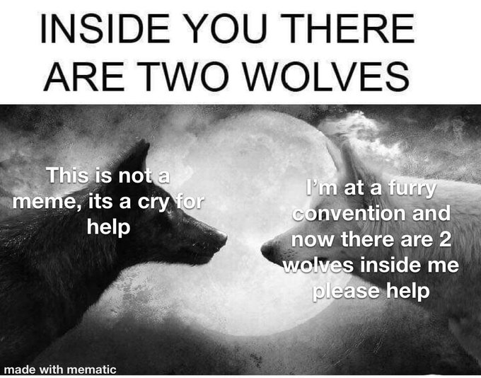 There are two wolves inside you&hellip; one is tired the other is horny&hellip; https://t.co/7DyaXMS0Gw