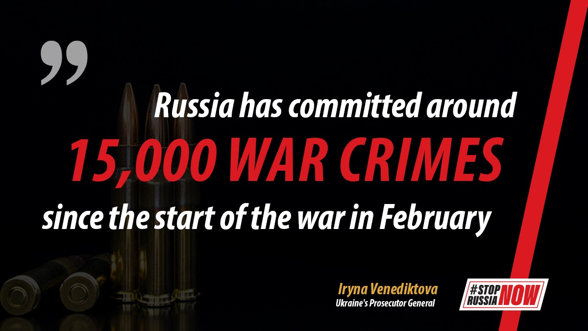 Stop_RussiaNOW's tweet photo. #Russia has committed around 15 000 #war #crimes since the start of the war in February!
Help us #StopRussiaNOW🛑  
Learn more and visit🌐➡️ https://t.co/0isrYOuJxH
@DmytroKuleba @YourAnonRaport @OlafScholz 
@ZelenskyyUa @EUCouncil https://t.co/w1TpBLC0L3
