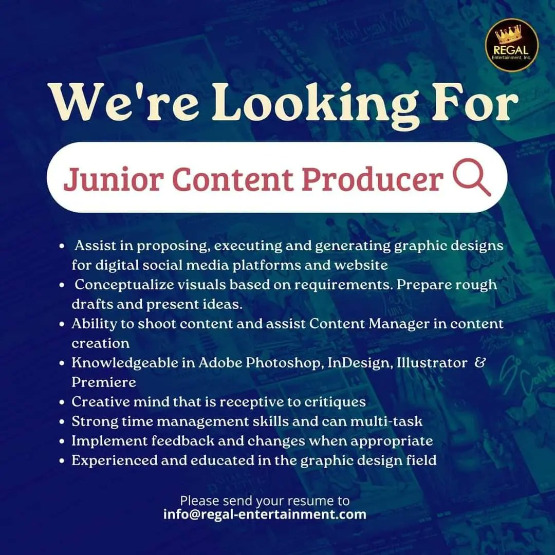 Regal Entertainment Inc. on Twitter "WE ARE HIRING! Send your updated