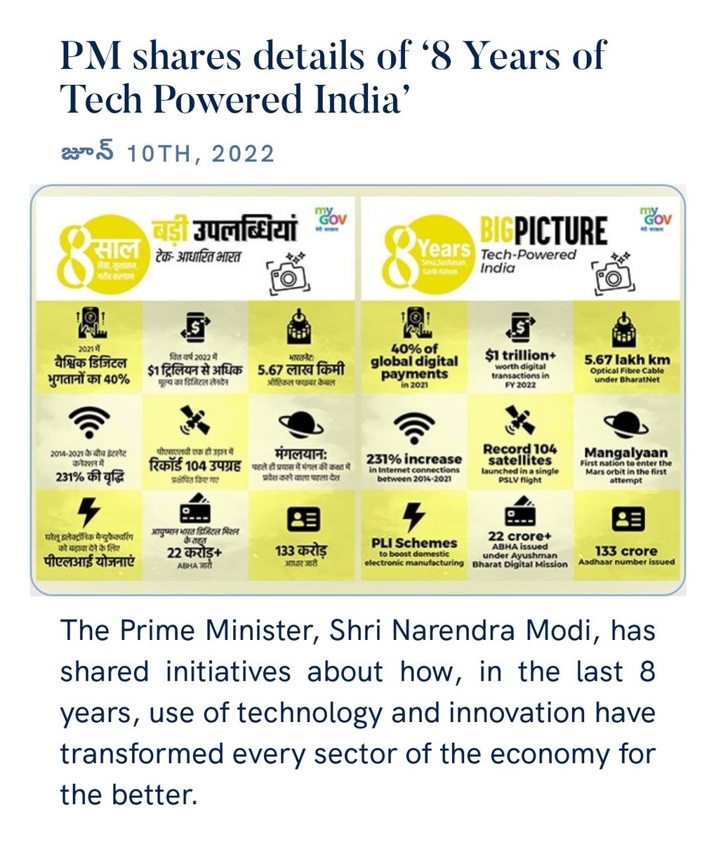 rvprasadroop's tweet image. PM shares details of ‘8 Years of Tech Powered India’
nm-4.com/TPaJU1 via NaMo App